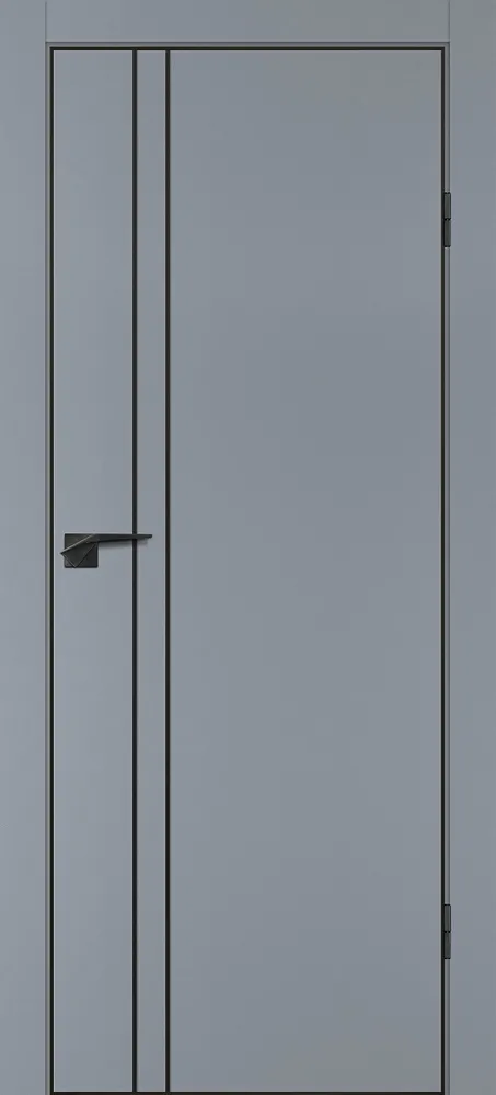Фото Межкомнатная дверь П-20 кромка АБС черная c 4-х ст. Серый матовый